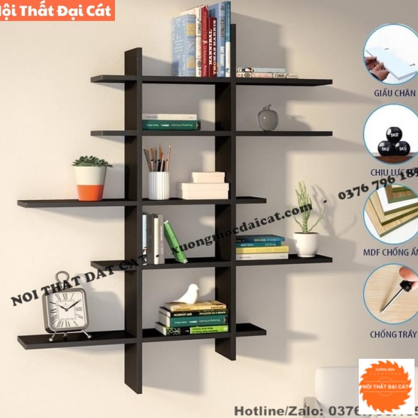 Kệ trang trí - kệ sách treo tường KTT114