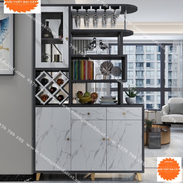 Tủ giày bằng gỗ kết hợp kệ rượu đẹp TG174