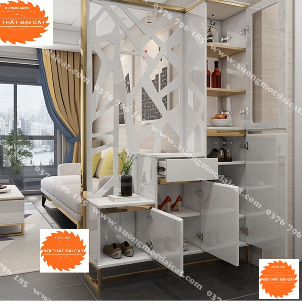 Tủ giày kết hợp vách ngăn CNC TG176