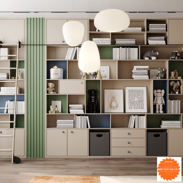 Hệ tủ kệ sách bự thiết kế hiện đại KS084