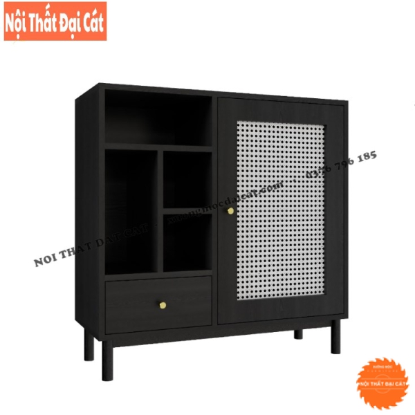 Tủ gỗ mây lưu trữ đồ thiết kế đẹp TGM007