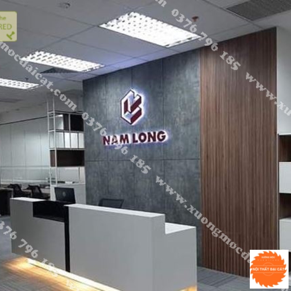 Vách logo cho quầy lễ tân MS0034