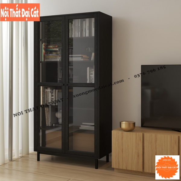 Tủ đựng sách gỗ cánh kính KS212