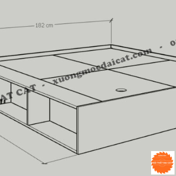 Giường ngủ thiết kế 3 ngăn để đồ G124