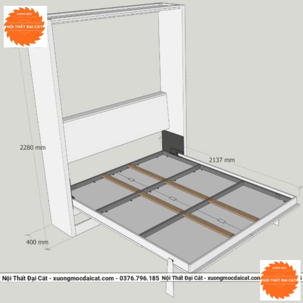 Giường gấp gỗ nhỏ gọn GG011