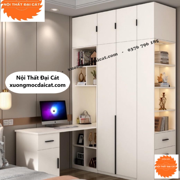 Tủ áo quần kèm bàn học MS22250