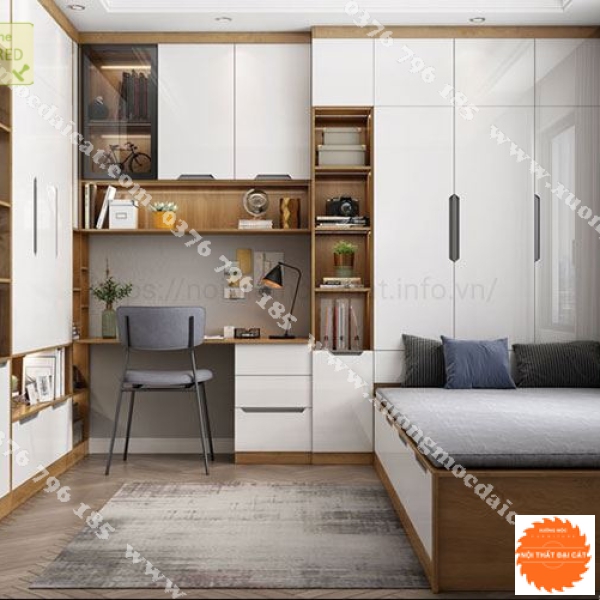 Tủ áo quần kết hợp bàn làm việc TA223
