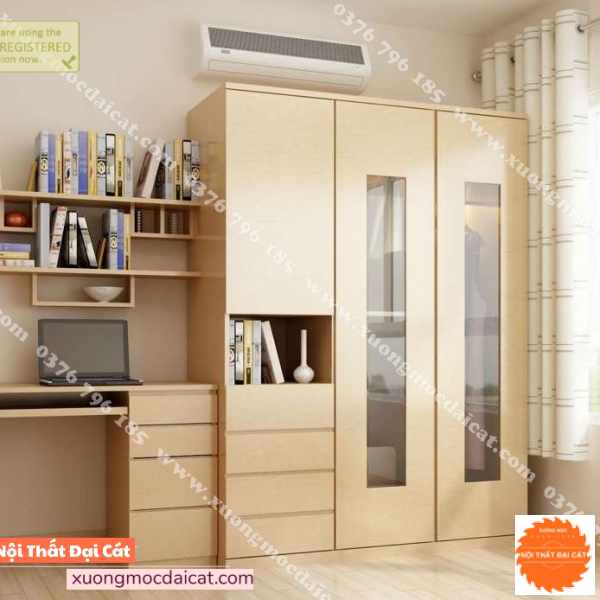 Tủ áo quần kết hợp bàn làm việc TA224