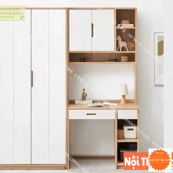 Tủ áo quần kết hợp bàn làm việc TA225