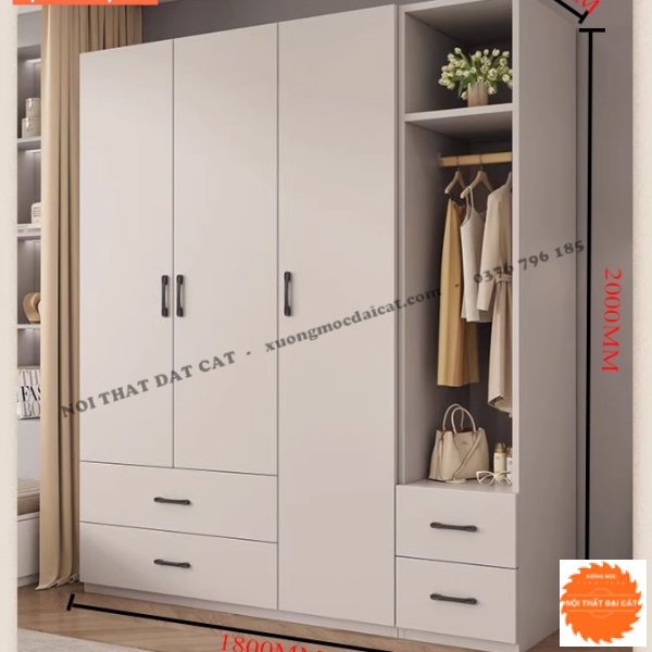 Tủ áo quần gỗ đẹp TA482