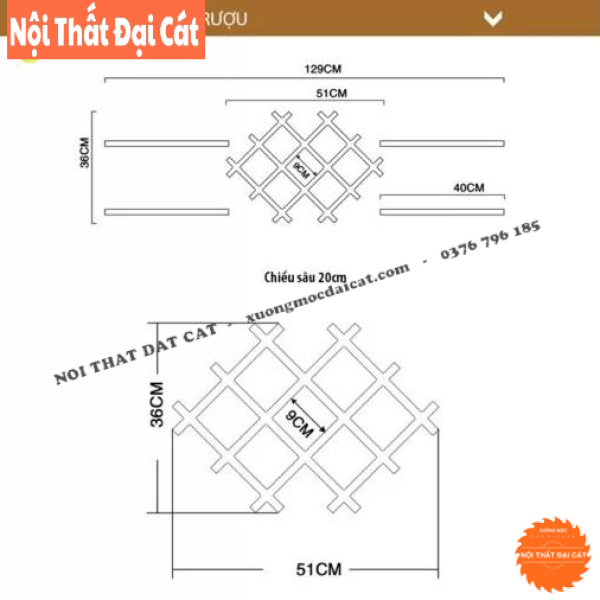 Kệ rượu treo tường hiện đại TR072