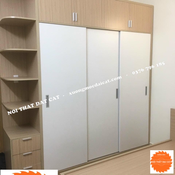 Tủ áo quần cửa lùa kết hợp kệ MS22188