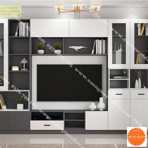 Kệ tivi kết hợp tủ trang trí tiện nghi KTV041