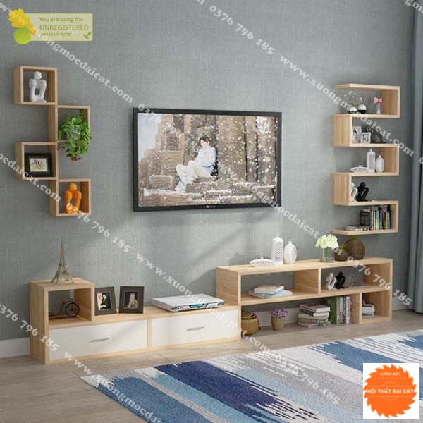 Kệ tivi thiết kế kết hợp kệ trang trí KTV271
