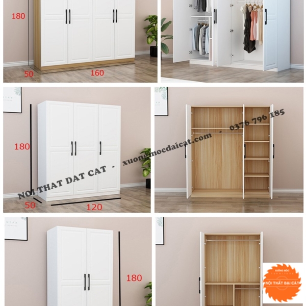 Tủ áo quần tone trắng MS22226