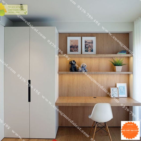 Tủ áo quần kết hợp bàn học MS22166