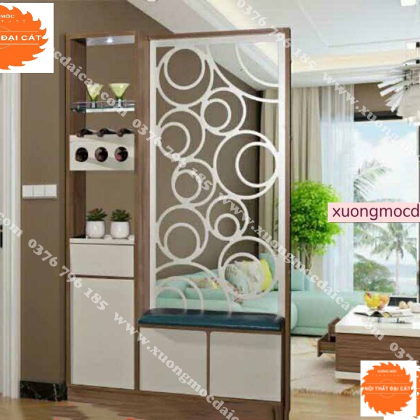 Tủ giày kèm kệ trang trí - vách ngăn TG181