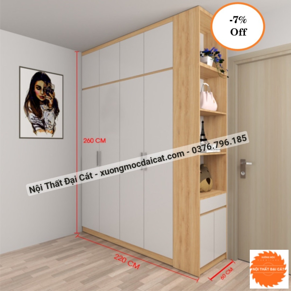 Tủ áo quần 4 cánh MS22209