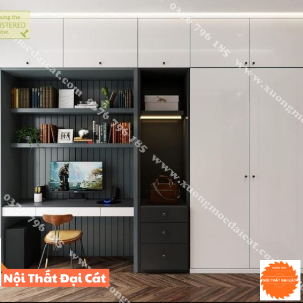 Tủ áo quần kết hợp bàn học MS22167