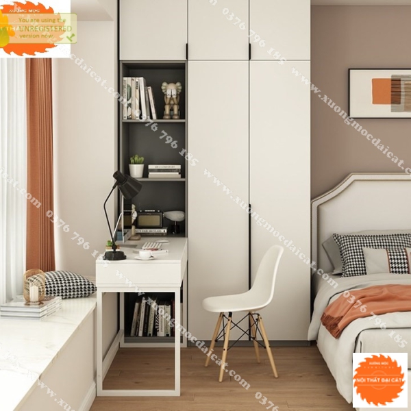 Tủ áo quần kết hợp bàn học MS22169