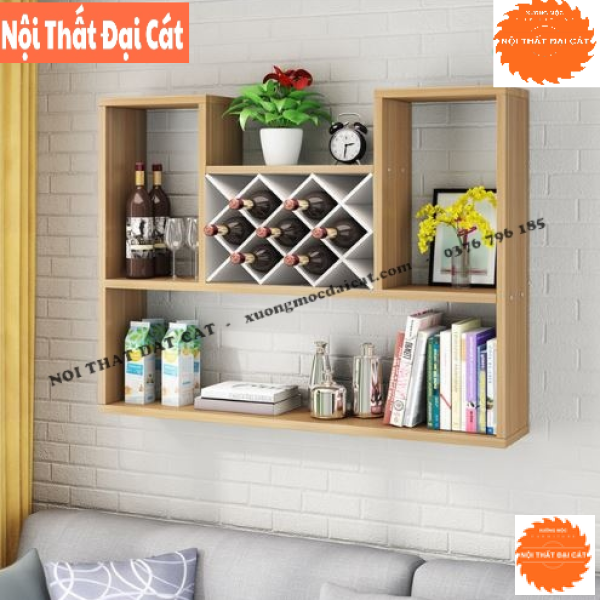 Kệ rượu treo tường bằng gỗ MDF TR073