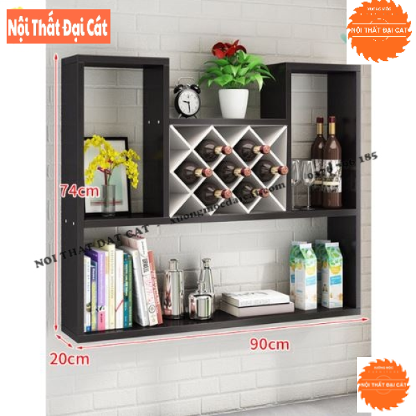 Kệ rượu treo tường bằng gỗ MDF TR073