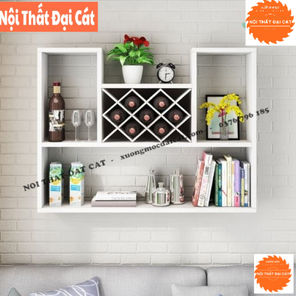 Kệ rượu treo tường bằng gỗ MDF TR073