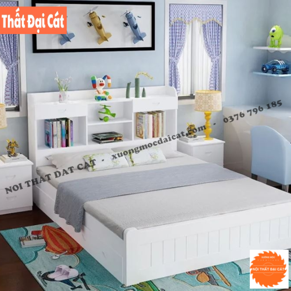 Giường có kệ đầu giường cho bé GTE035
