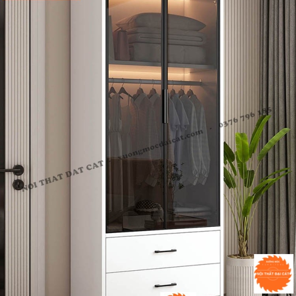 Tủ áo quần cánh kính nhỏ gọn TA483