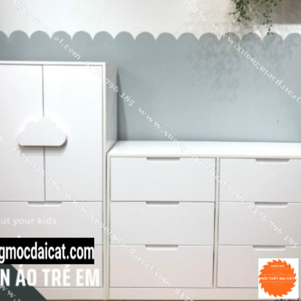Tủ gỗ quần áo trẻ em nhiều ngăn gỗ công nghiệp cao cấp