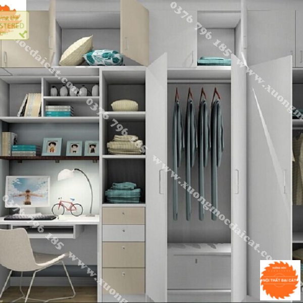 Tủ áo quần kết hợp bàn học MS22173