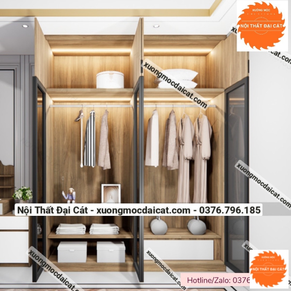 Tủ áo quần 4 cánh kính MS22218