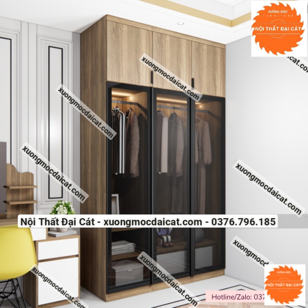 Tủ áo quần 3 cánh kính MS22219