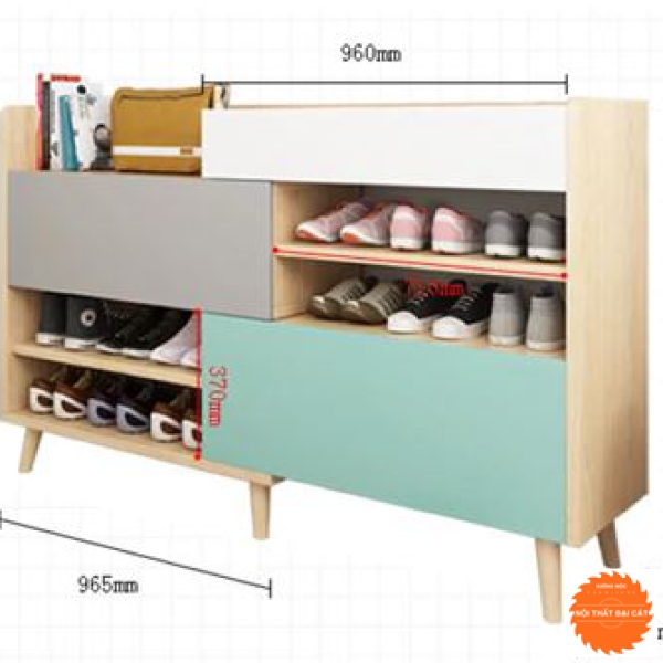 Tủ giày 2 màu xen kẽ hiện đại TG078