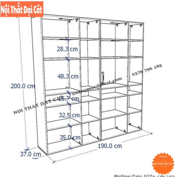 Kệ gỗ trưng bày sản phẩm bằng gỗ KG037