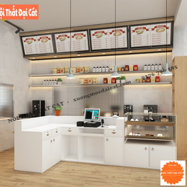 Quầy bar pha chế quán coffee đẹp QB003