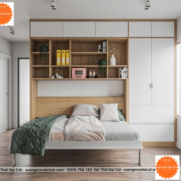 Giường gấp hiện đại thông minh kèm tủ GG014