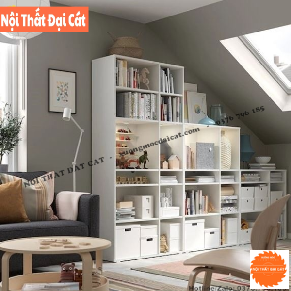 Kệ gỗ trưng bày sản phẩm bằng gỗ KG037