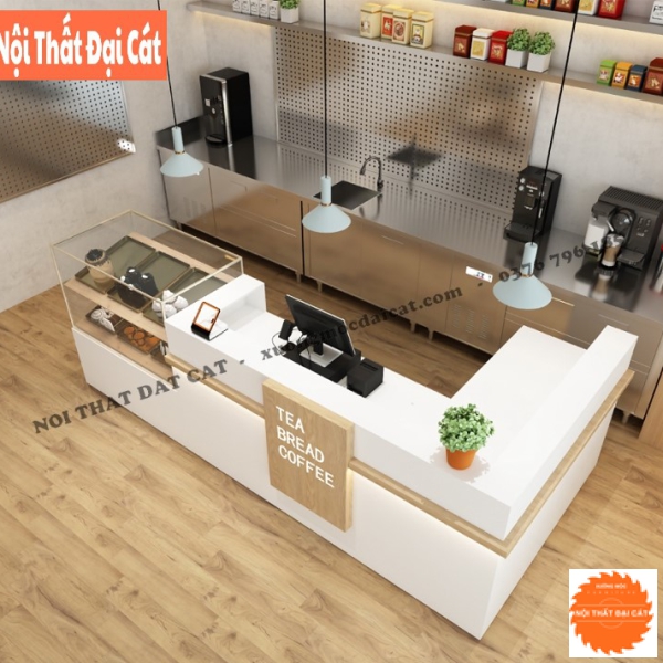 Quầy bar pha chế quán coffee đẹp QB003