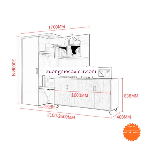 Tủ hồ sơ gỗ thiết kế hiện đại THS041