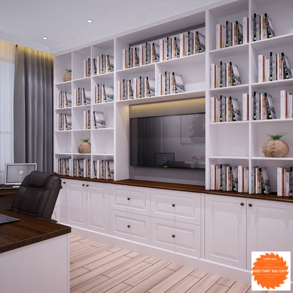 Hệ tủ kệ sách thiết kế hiện đại KS112