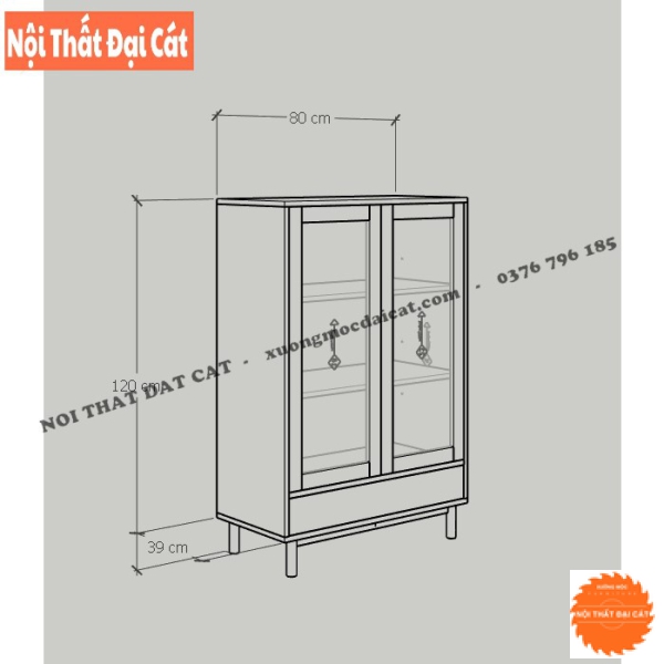 Tủ nhỏ đựng sách gỗ MDF KS215