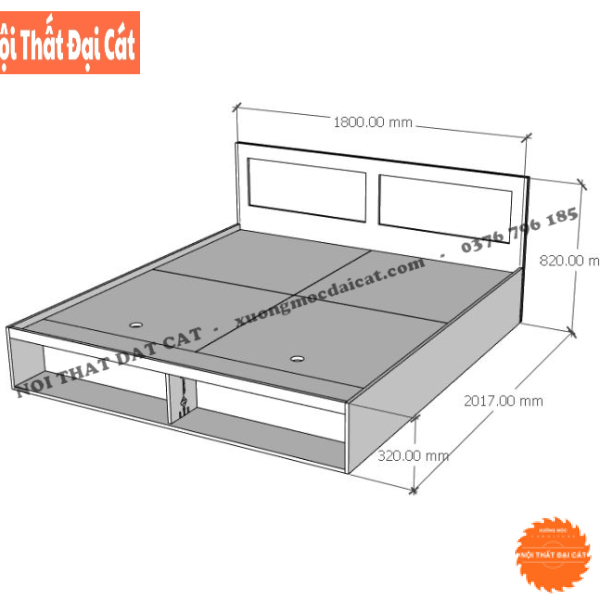 Giường ngủ double thiết kế đa năng G0126