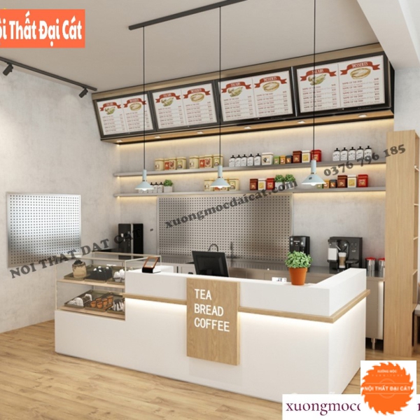 Quầy bar pha chế quán coffee đẹp QB003