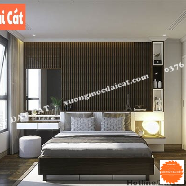 Vách ốp đầu giường gỗ công nghiệp VOĐG015