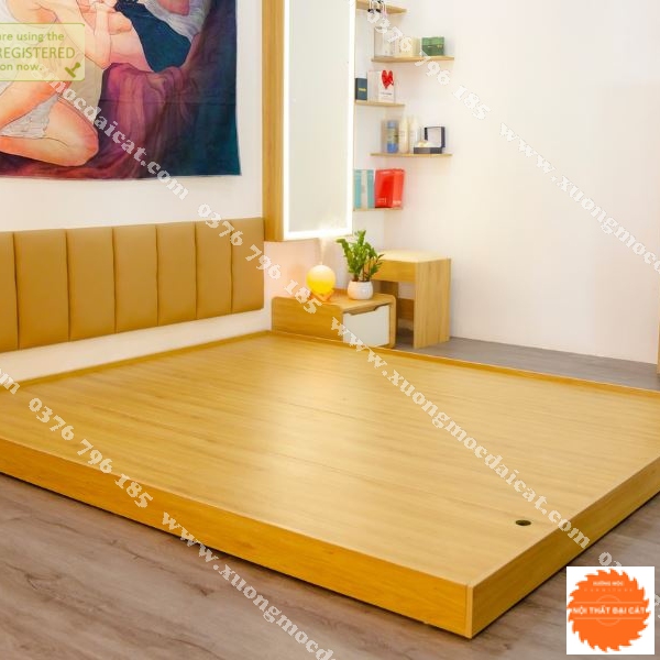 Giường ngủ bệt gỗ công nghiệp đẹp G079