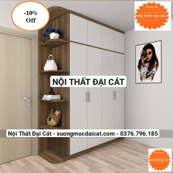 Tủ áo quần kết hợp kệ MS22224