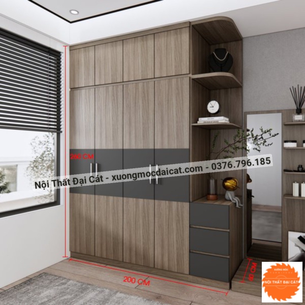 Tủ áo quần gỗ công nghiệp MS22227