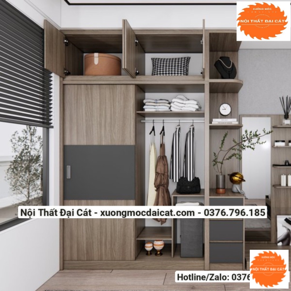 Tủ áo quần 2 cánh lùa MS22229