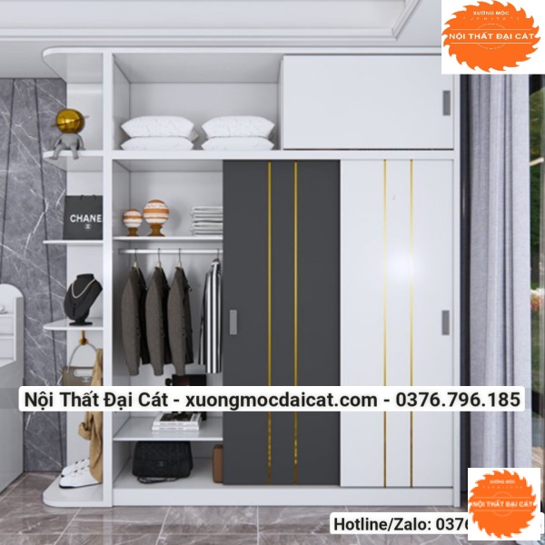 Tủ áo quần tone trắng cao cấp MS22230